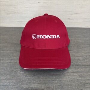 Honda Red & White Embroidered Adjustable 100% Cotton Hat Cap - NEW